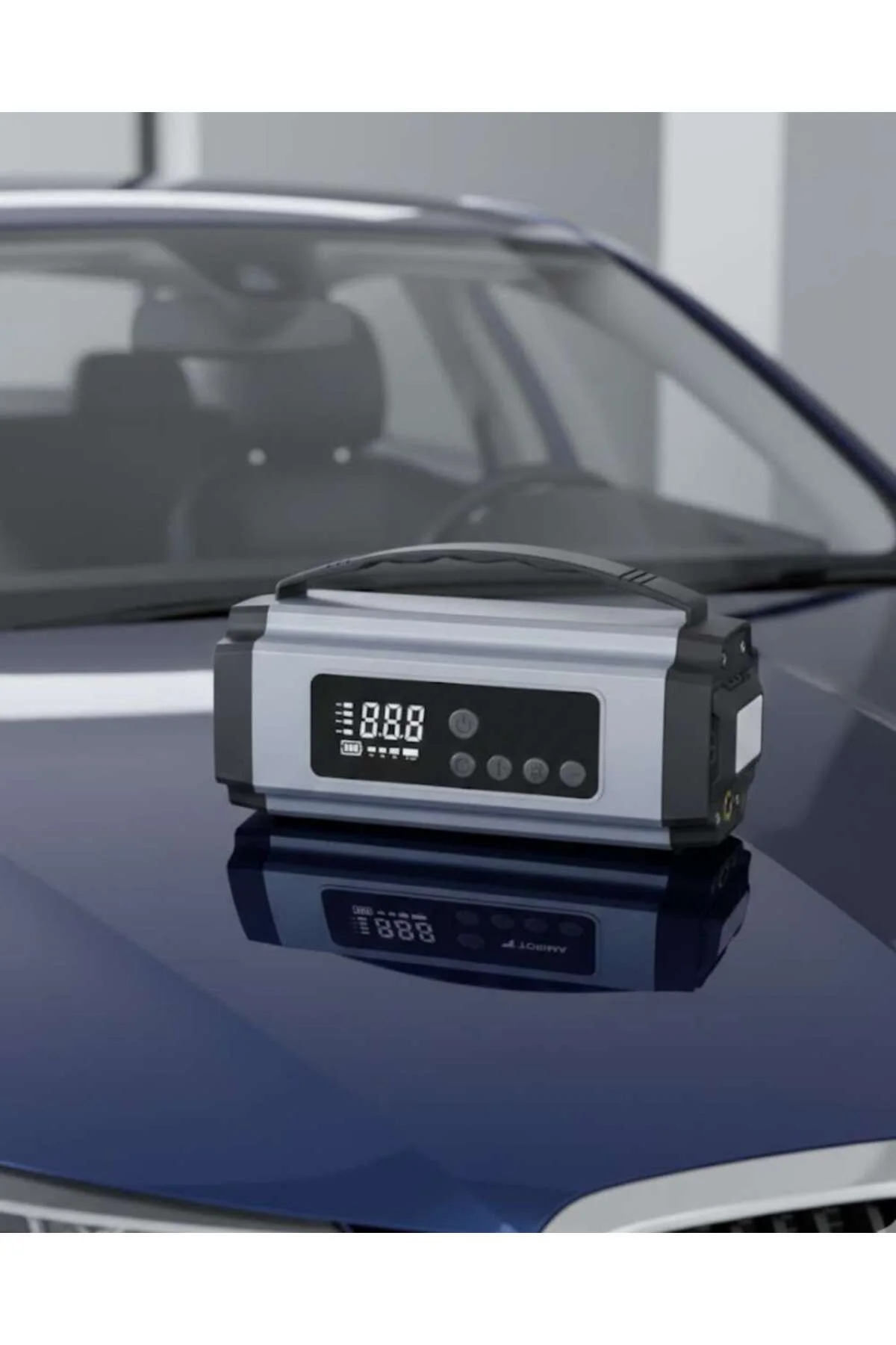 Taşınabilir Akü Takviye Cihazı Dijital Hava Kompresörü Powerbank ve LED Fener Bir Arada Taşınabilir Akü Takviye Cihazı Dijital Hava Kompresörü Powerbank ve LED Fener Bir Arada