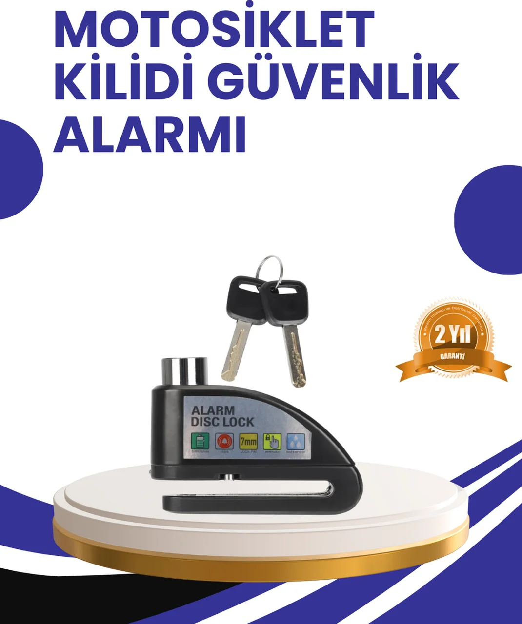 Taşınabilir Alarm Disk Kilidi Motosiklet Scooter Bisiklet Güvenlik - Lisinya