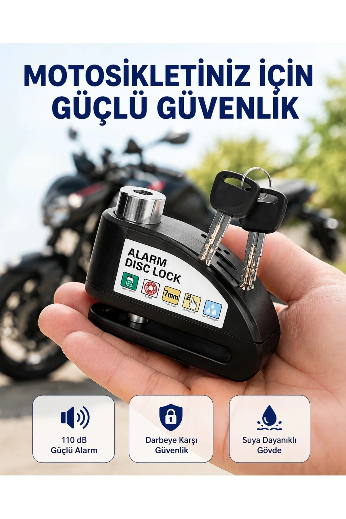 Taşınabilir Alarm Disk Kilidi Motosiklet Scooter Bisiklet Güvenlik Yeni Nesil Taşınabilir Alarm Disk Kilidi Motosiklet Scooter Bisiklet Güvenlik Yeni Nesil