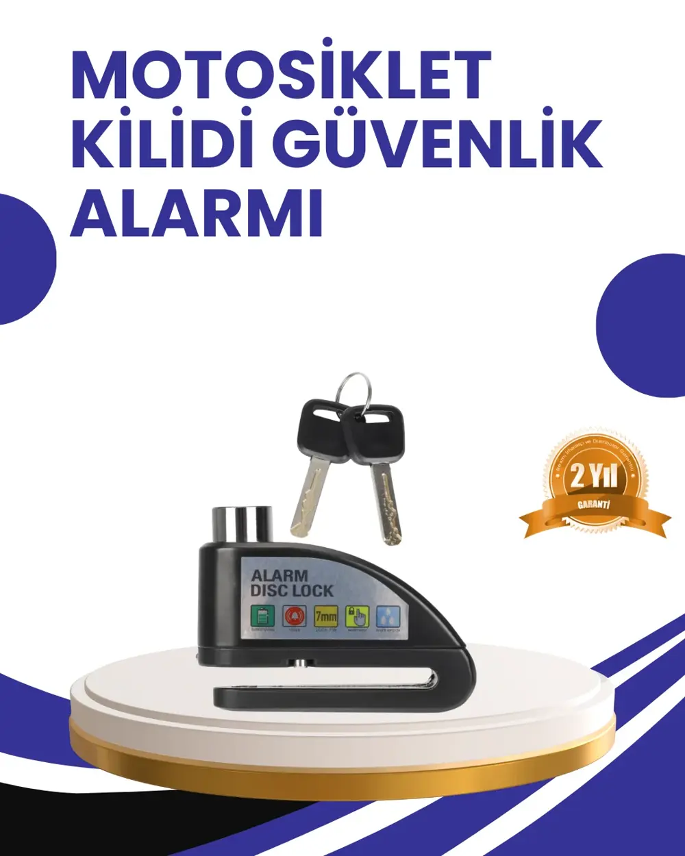 Taşınabilir Alarm Disk Kilidi Motosiklet Scooter Bisiklet Güvenli