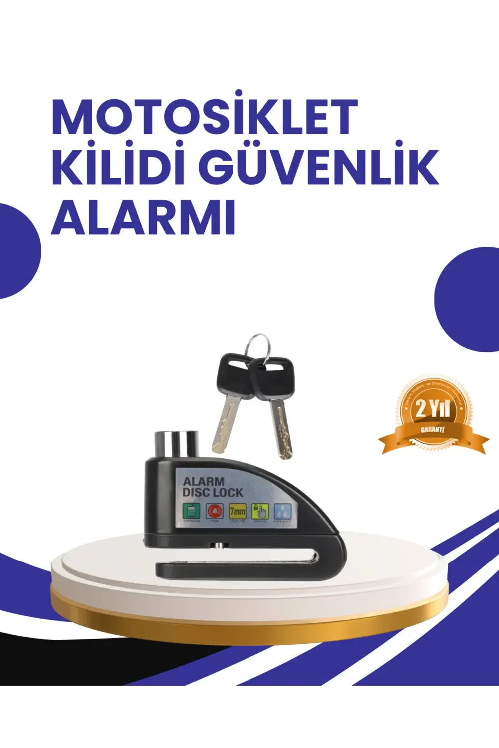 Taşınabilir Alarm Disk Kilidi Motosiklet Scooter Bisiklet Güvenli