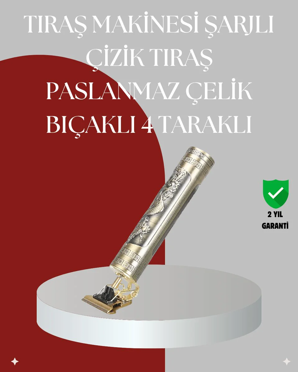 Taşınabilir Alüminyum Gövdeli Tıraş Makinesi - Hızlı Şarj, Sıfıra Yakın Kesim ve Seyahat Dostu