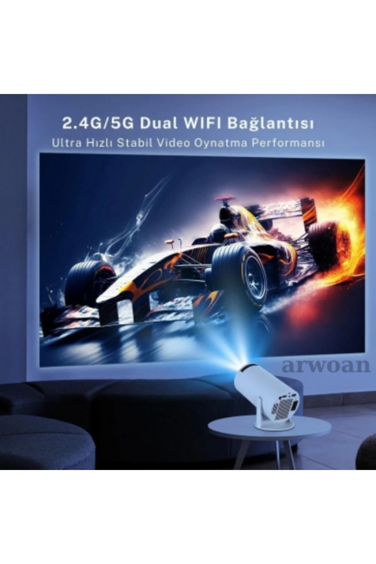 Taşınabilir Android Projeksiyon En Güncel Versiyon Wifi Destekli 