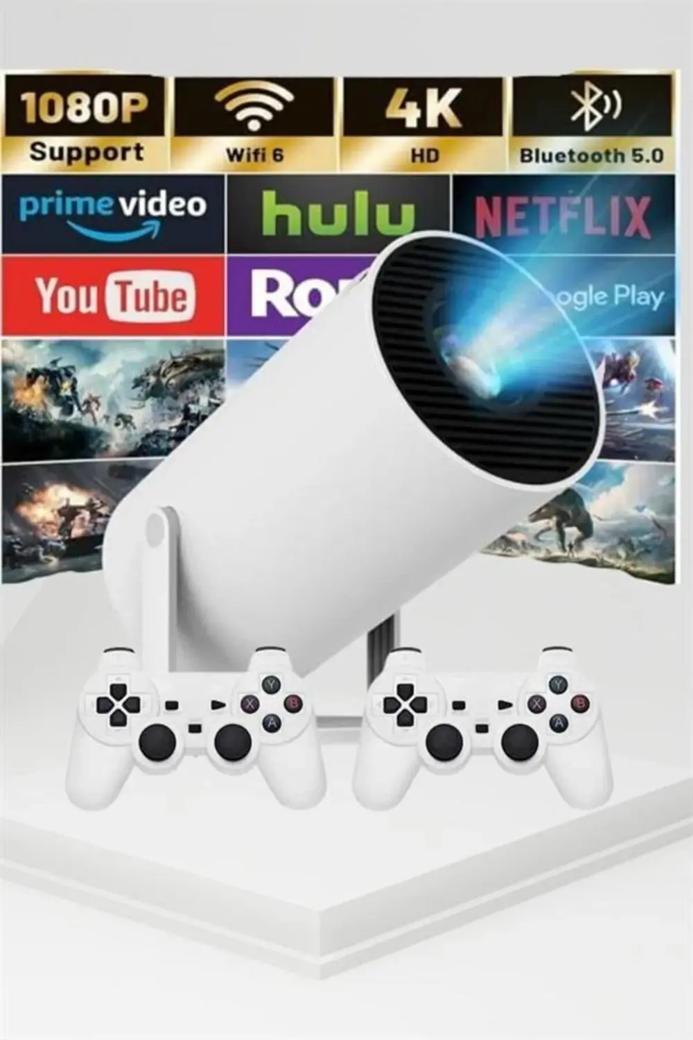 Taşınabilir Android Projeksiyon Ayaklı Çift Kollu 4K Çözünürlüklü