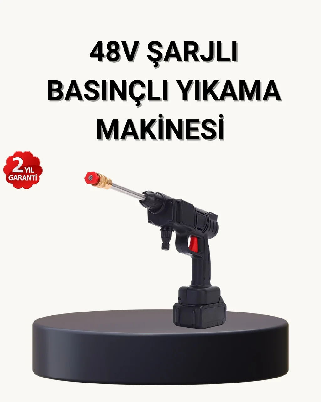 Taşınabilir Basınçlı Yıkama Makinesi 5m Hortumlu, Köpük Şişeli, 48v Güçlü