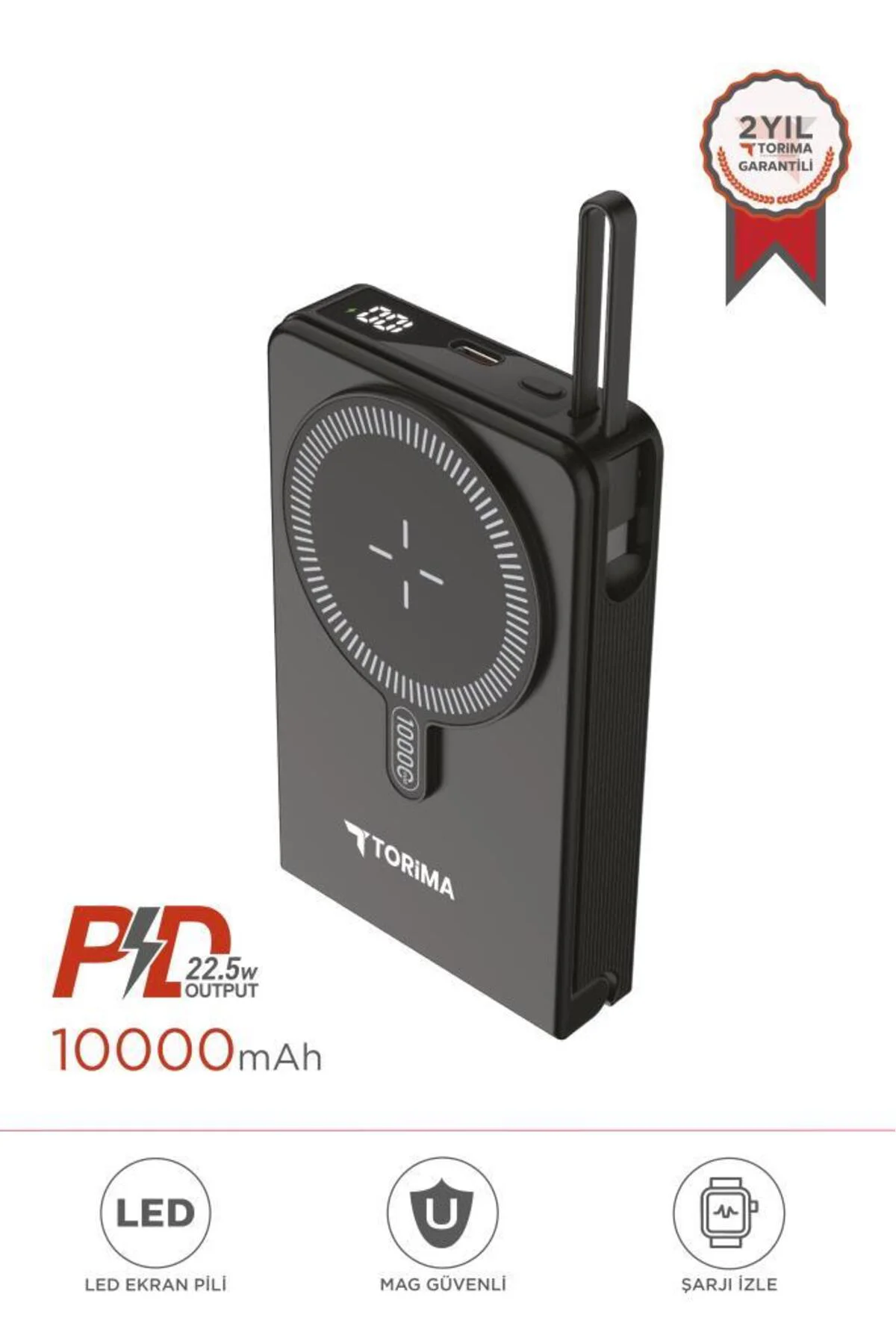 Taşınabilir Batarya 10000 Mah Type-C Hızlı Şarj 22,5W Magsafe Pow