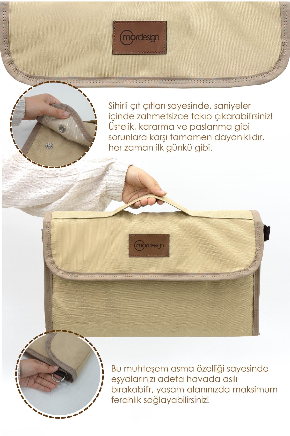 Mordesign Taşınabilir Bebek Alt Değiştirme Pedi, Çok Cepli Alt Açma, Su Geç Mordesign Taşınabilir Bebek Alt Değiştirme Pedi, Çok Cepli Alt Açma, Su Geç