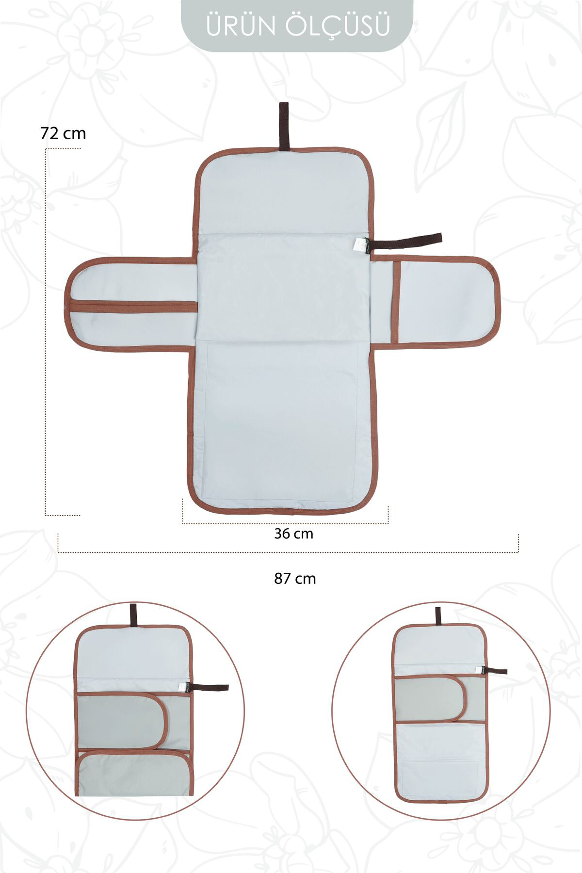 Mordesign Taşinabilir Bebek Alt Değiştirme Minderi,Cepli Alt Açma Pedi, Su