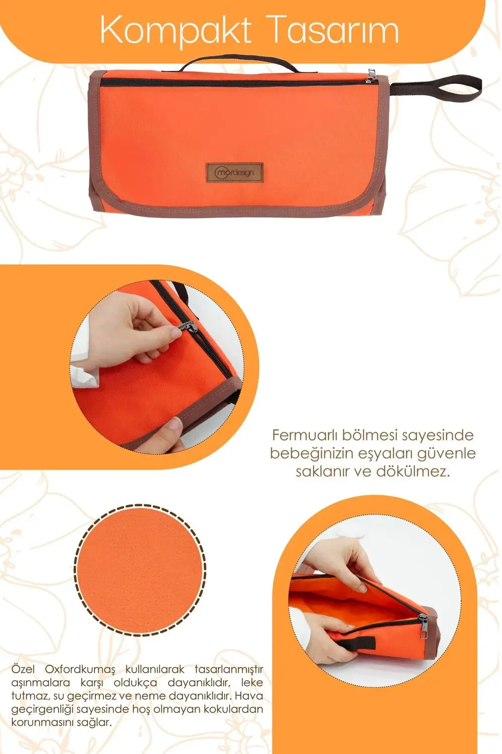 Taşınabilir Bebek Alt Değiştirme Minderi,Cepli Alt Açma Pedi, Su