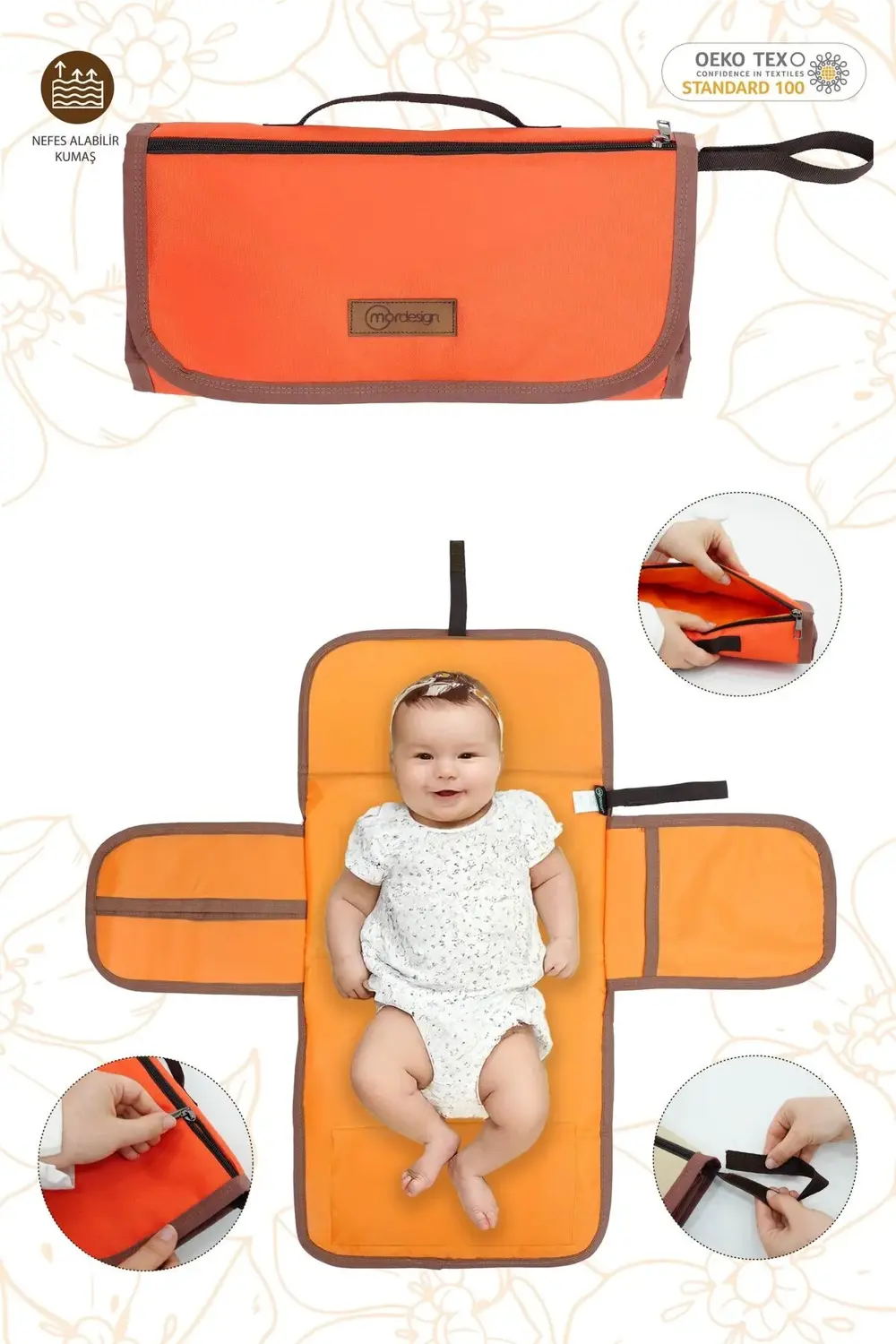 Taşınabilir Bebek Alt Değiştirme Minderi,Cepli Alt Açma Pedi, Su