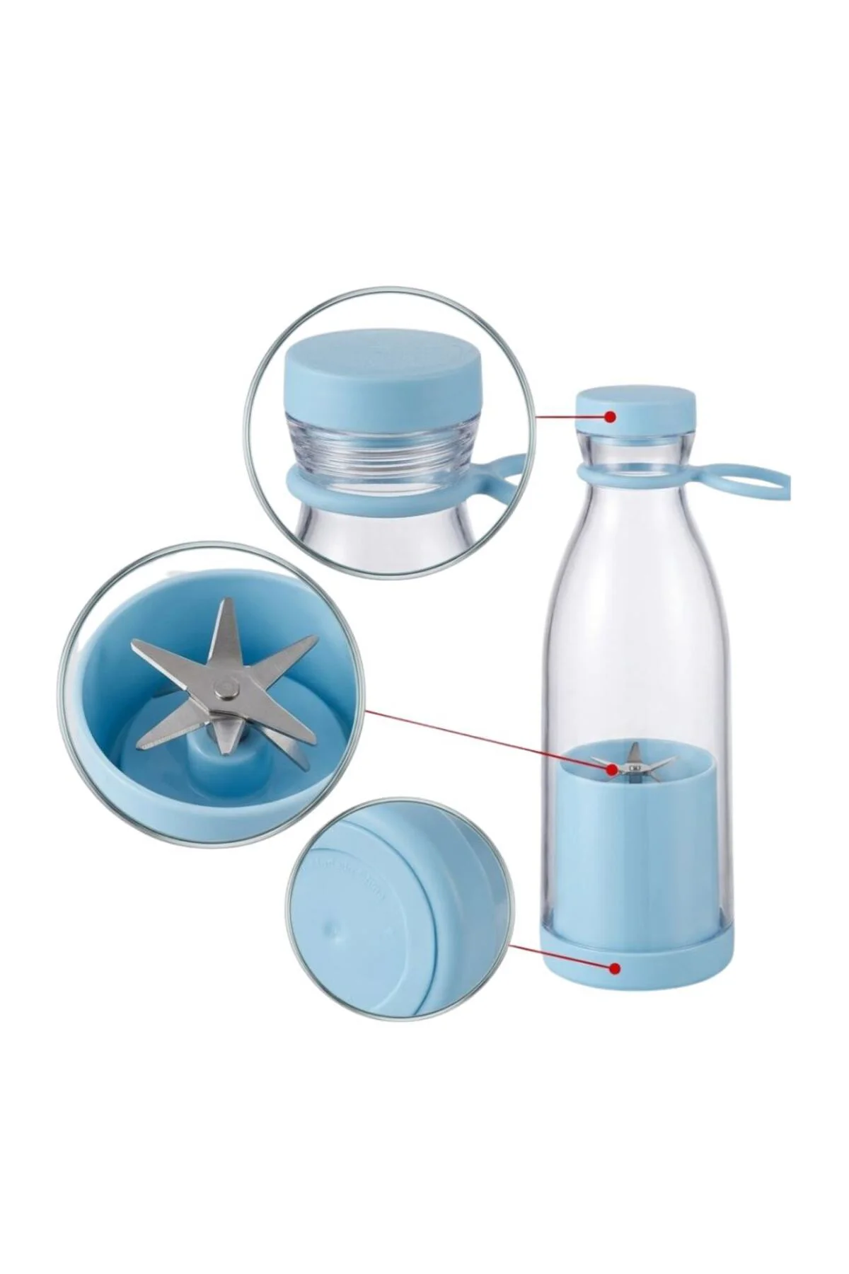 Taşınabilir Blender 380 ml USB Şarjlı Meyve Karıştırıcı Kolay Tem