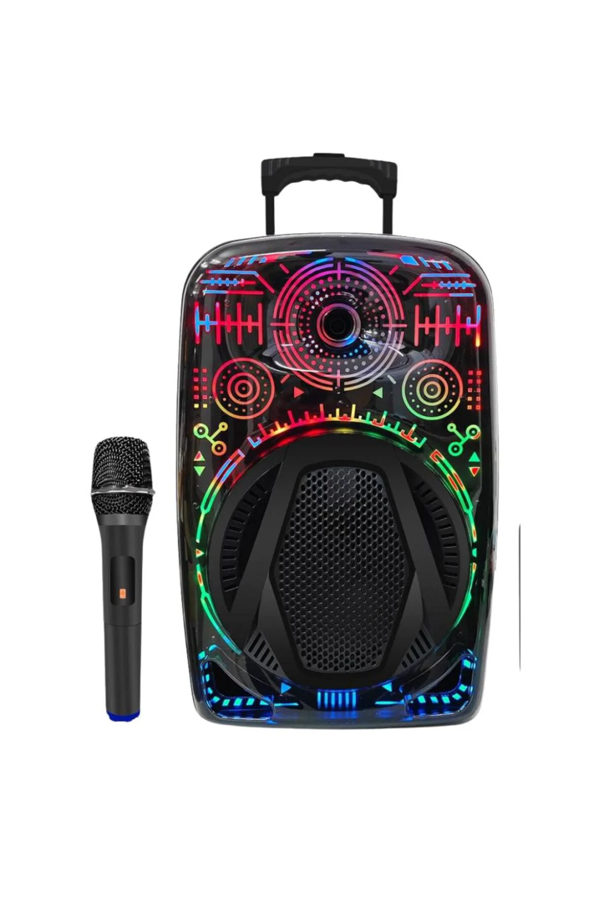 Taşınabilir Bluetooth Speaker Mikrofonlu RGB Işıklı Karaoke Ses Sistemi