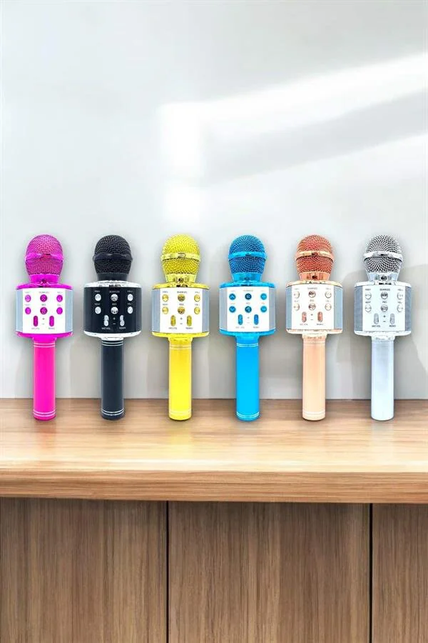 Taşınabilir Bluetooth Karaoke Mikrofon - Hafıza Kart Girişli, Kablosuz Parti Ses Çözümü