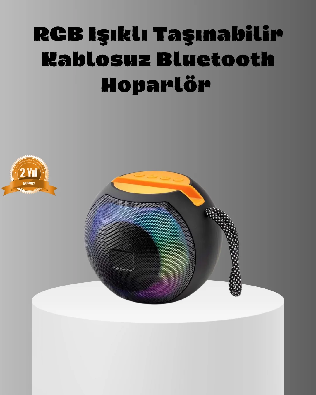 Taşınabilir Bluetooth Hoparlör – RGB Işıklı, Güçlü Bas ve 8 Saat Pil Ömrü Taşınabilir Bluetooth Hoparlör – RGB Işıklı, Güçlü Bas ve 8 Saat Pil Ömrü