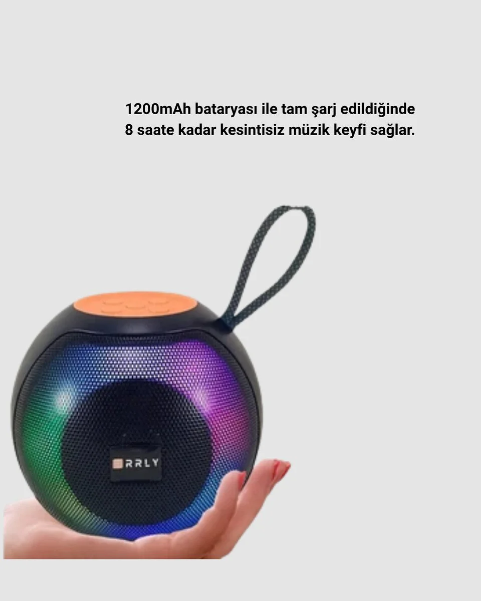 Taşınabilir Bluetooth Hoparlör – RGB Işıklı Güçlü Bas, 8 Saat Pil Ömrü ve Konser Kalitesi