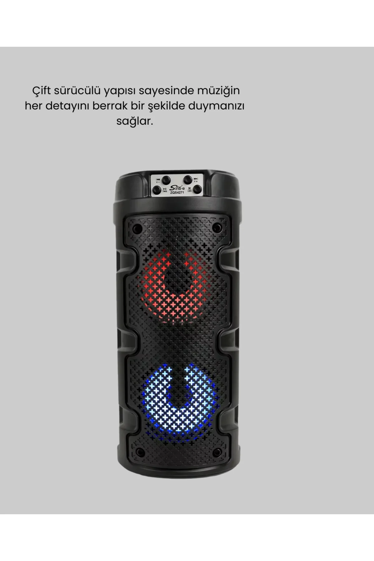 Taşınabilir Bluetooth Hoparlör Çift Sürücü Güçlü Bas Hd Ses Çoklu Bağlantı