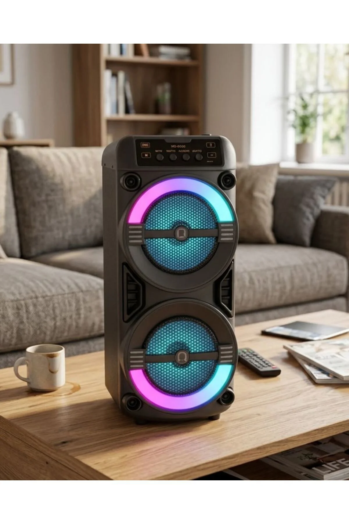 Taşınabilir Bluetooth Hoparlör RGB Işık Efektli Stereo Ses