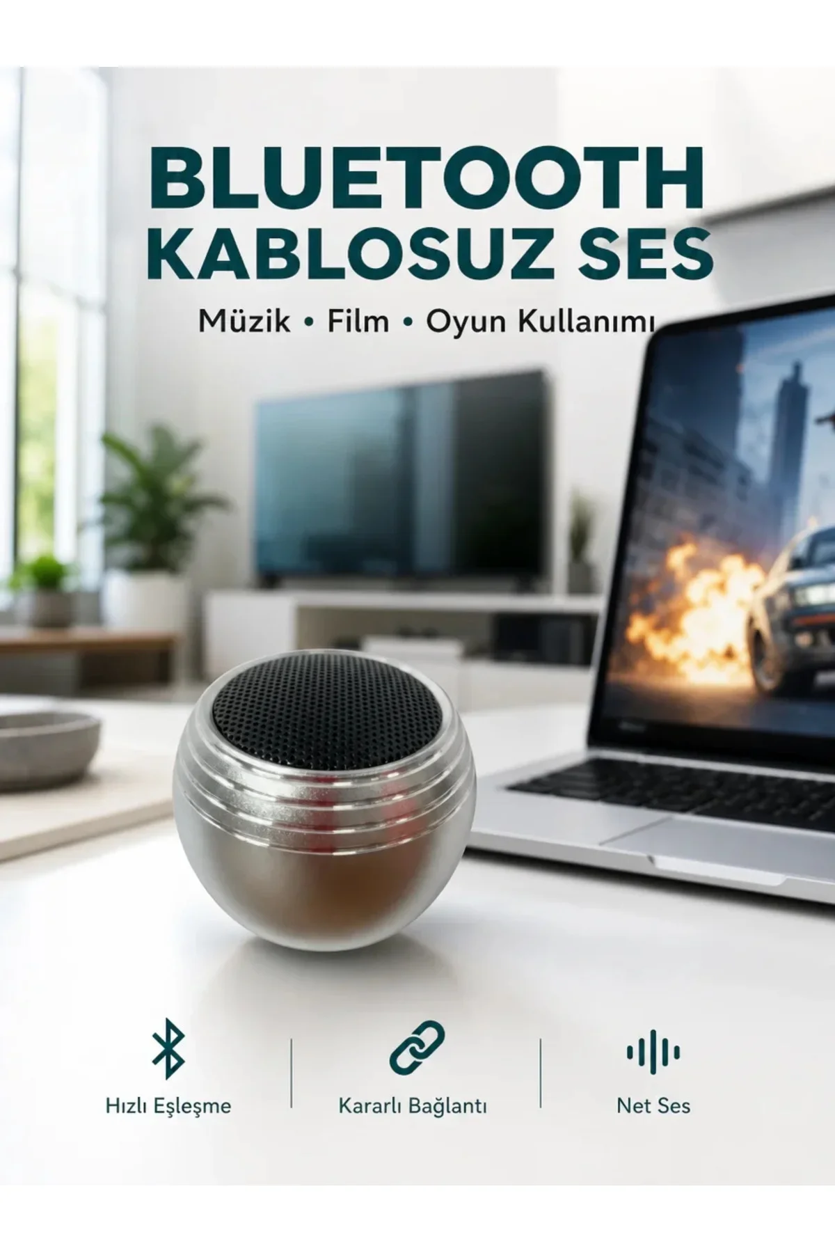 Taşınabilir Bluetooth Hoparlör Yüksek Ses Kaliteli Mini Tasarım Yeni Nesil