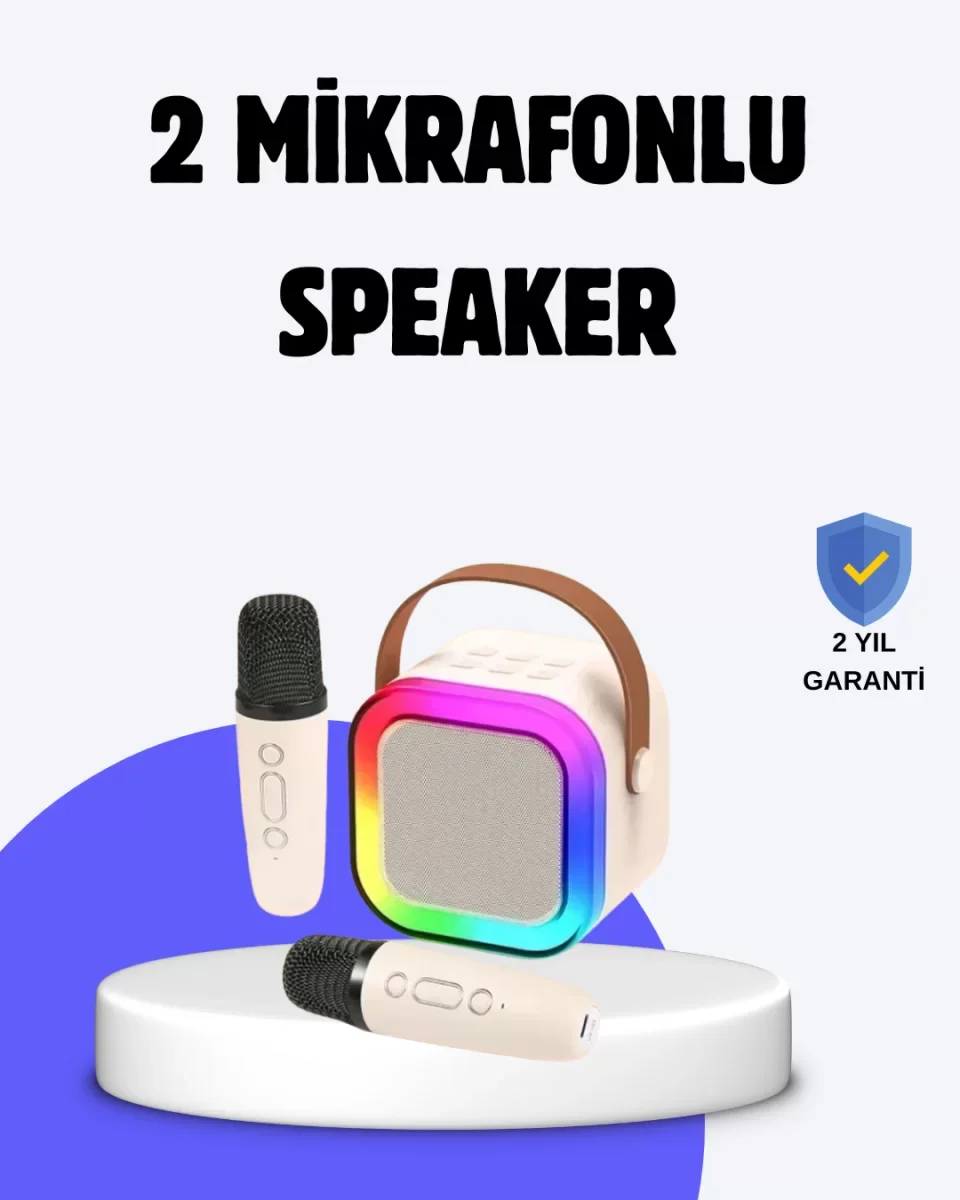 Taşınabilir Bluetooth Karaoke Hoparlör – 2400 mAh Batarya - Lisin