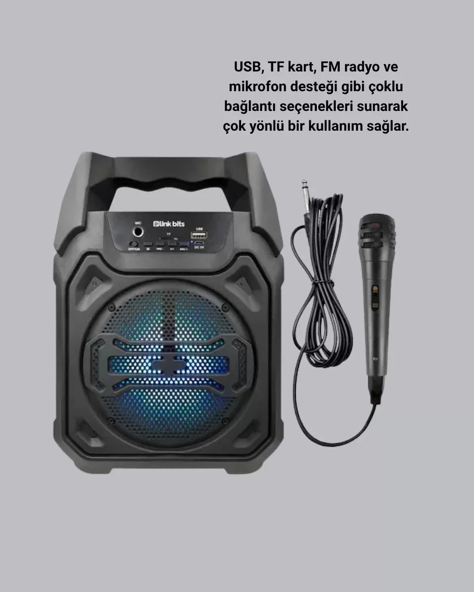 Taşınabilir Bluetooth TWS Hoparlör – Uzun Pil Ömrü ve Yüksek Ses Kalitesi