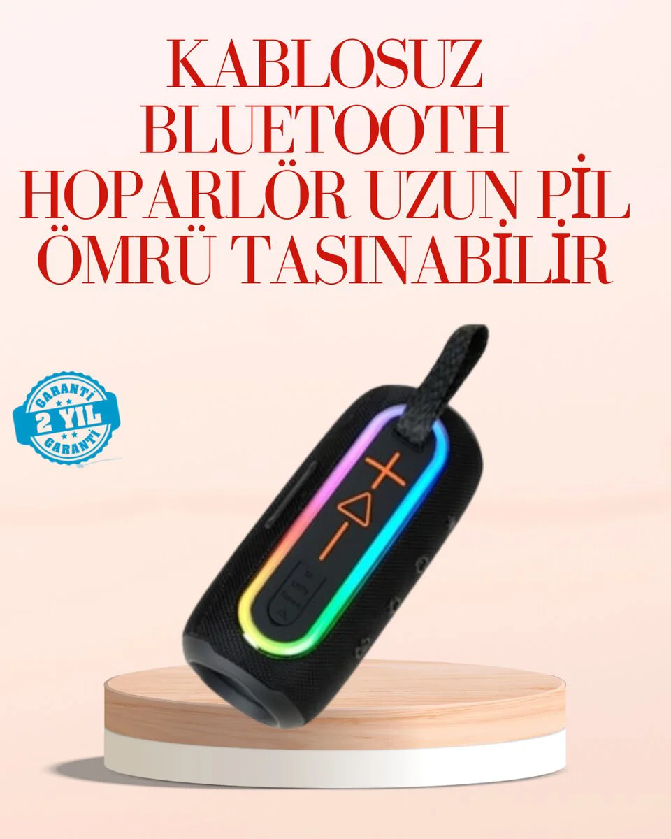 Taşınabilir Bluetooth Hoparlör Kırmızı - IP67 Su Geçirmez Kablosuz Ses