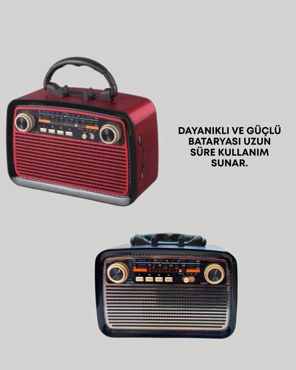 Taşınabilir Bluetooth Hoparlör – FM/AM Fonksiyonlu, Hafif ve Kompakt