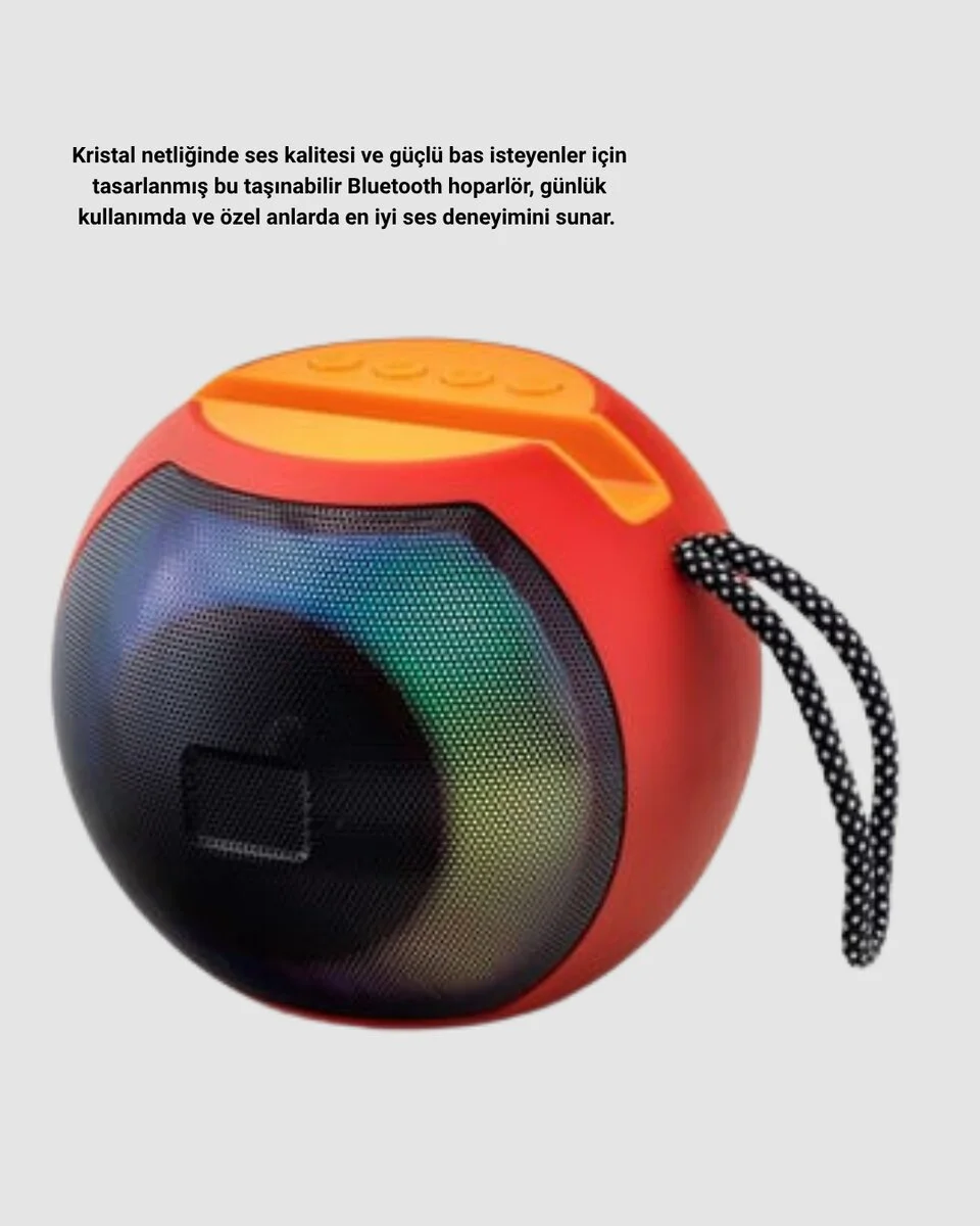 Taşınabilir Bluetooth Hoparlör – RGB Işıklı Güçlü Bas, 8 Saat Pil Ömrü ve Konser Kalitesi