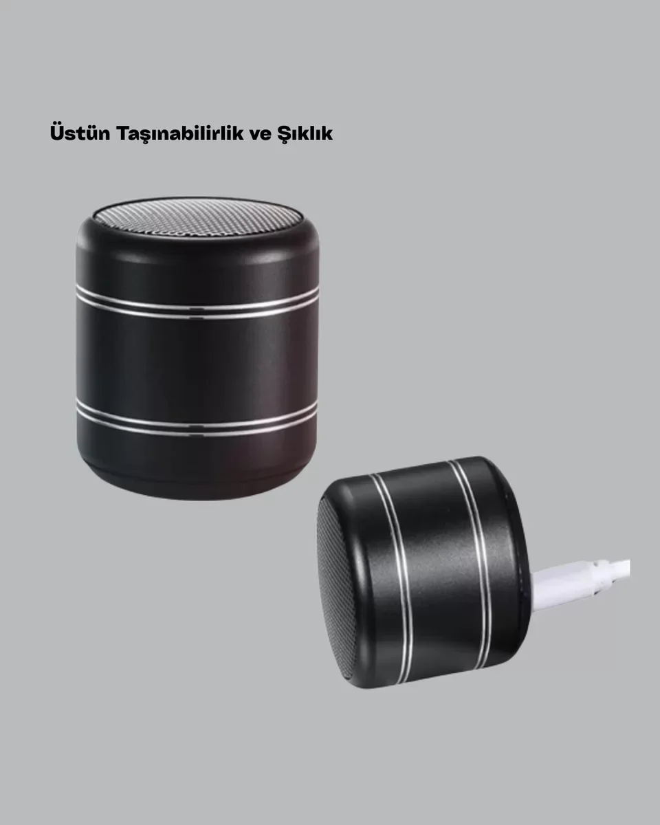 Taşınabilir Bluetooth 5.0 Hoparlör Yüksek Bas Metal Tasarım - 10m Menzil