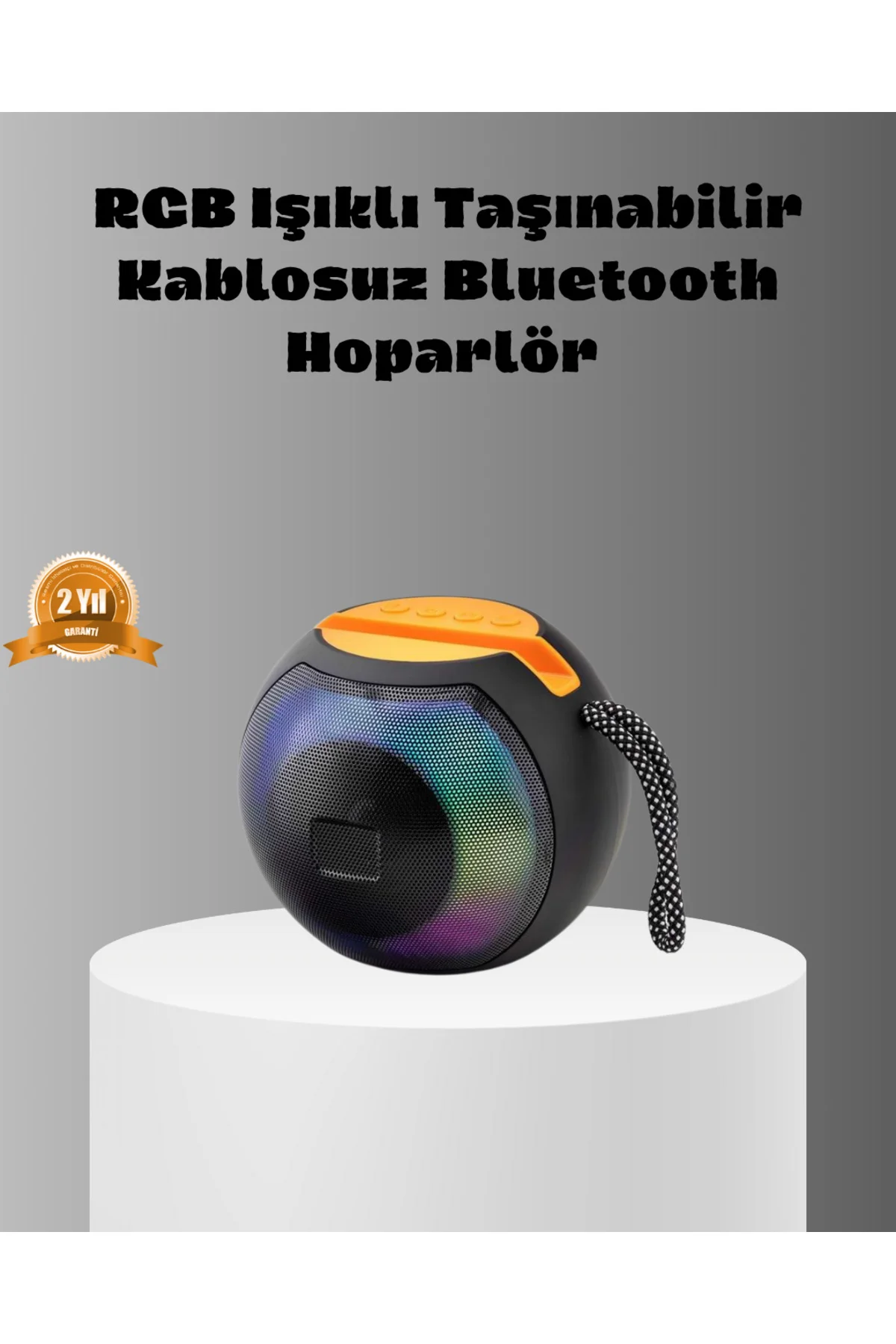 Taşınabilir Bluetooth Hoparlör – RGB Işıklı, Güçlü Bas ve 8 Saat 