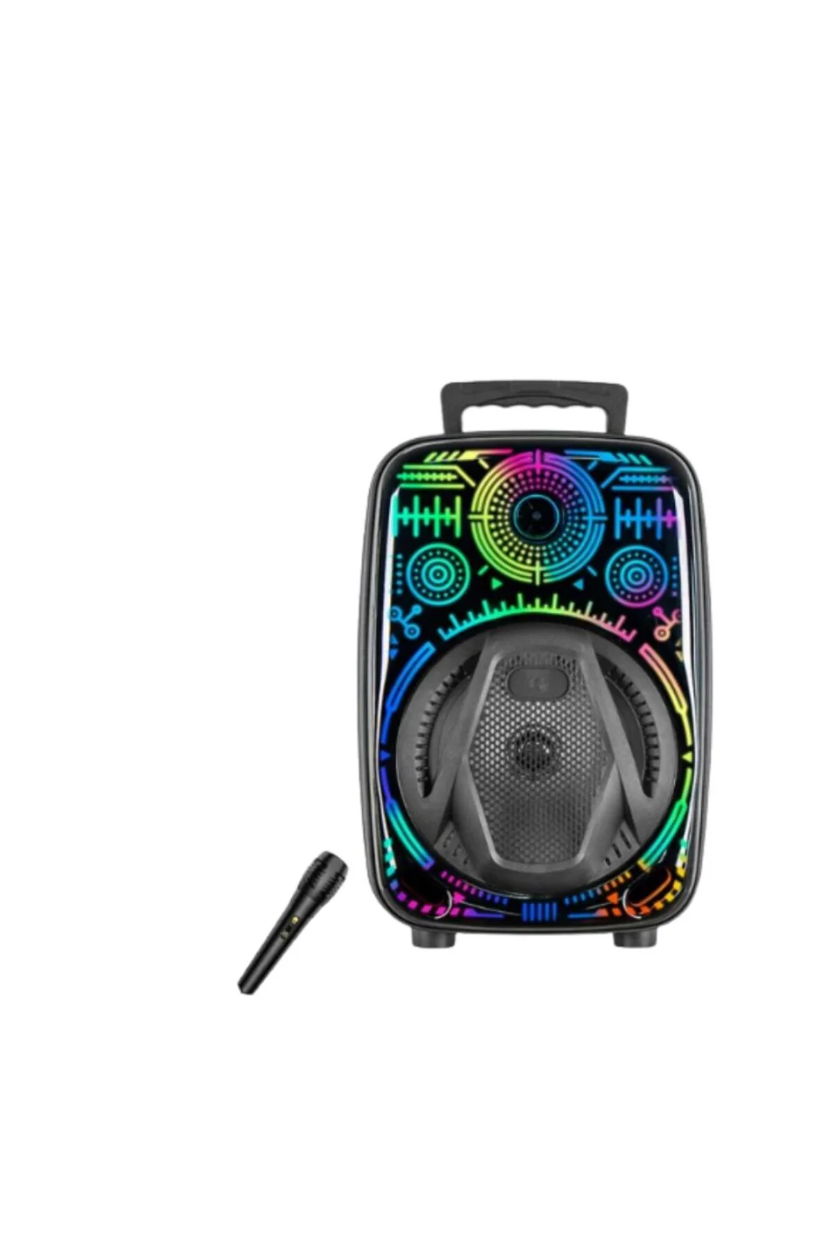 Taşınabilir Bluetooth Speaker Mikrofonlu RGB Işıklı Karaoke Ses Sistemi