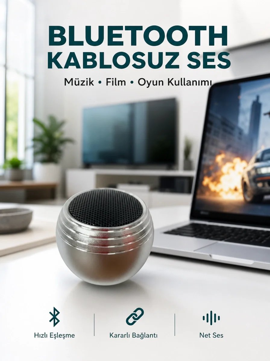 Taşınabilir Bluetooth Hoparlör Yüksek Ses Kaliteli Mini Tasarım Y