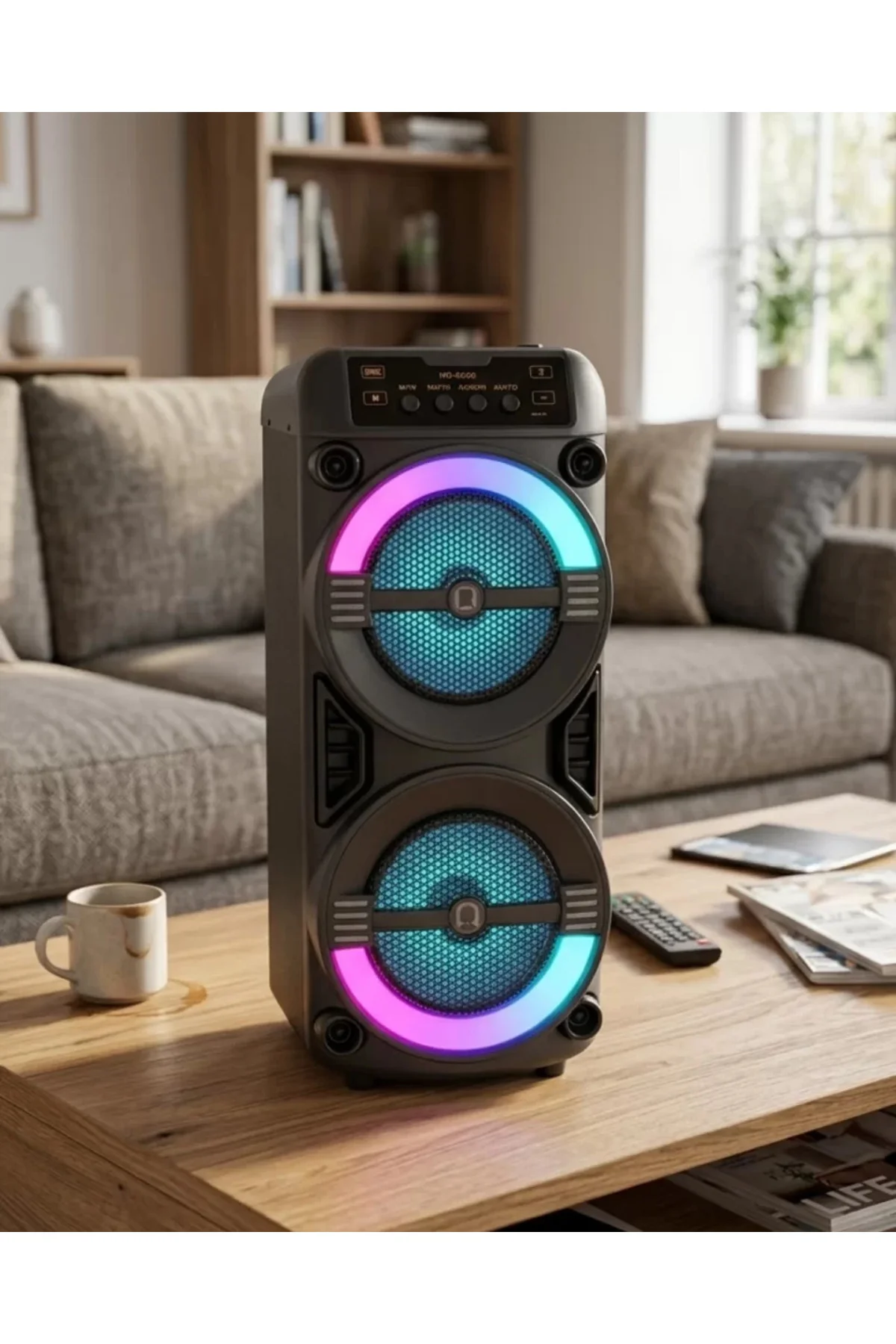 Taşınabilir Bluetooth Hoparlör RGB Işık Efektli Stereo Ses