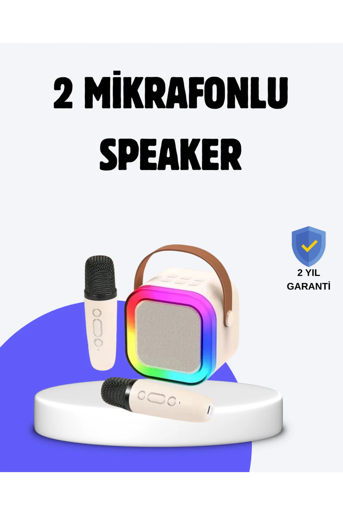 Taşınabilir Bluetooth Karaoke Hoparlör – 2400 mAh Batarya
