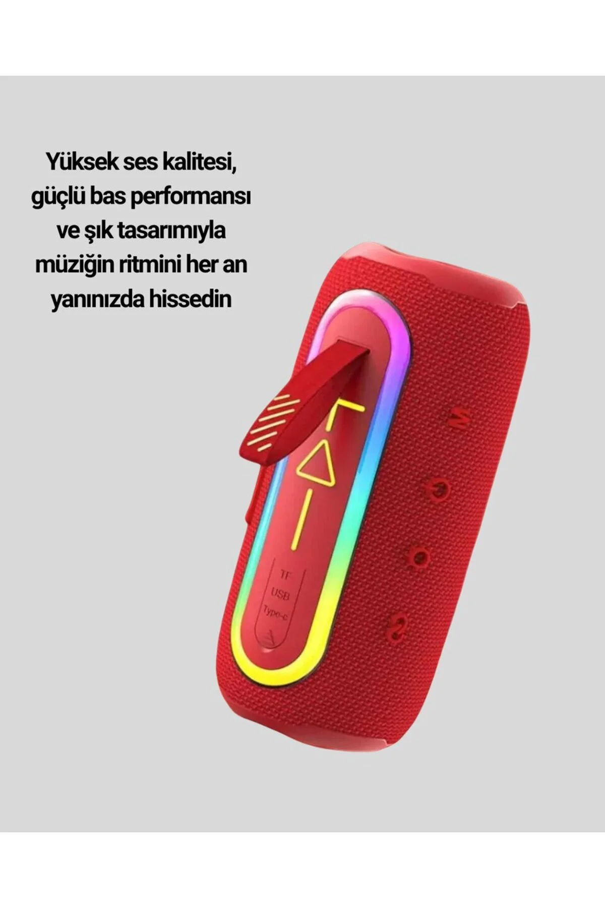Taşınabilir Bluetooth Hoparlör Kırmızı IP67 Su Geçirmez - ayr6481-8428