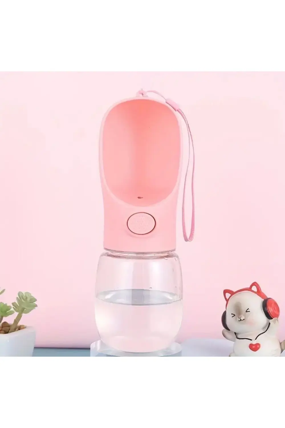 ® Taşınabilir Butonlu 350 ml Evcil Hayvan Suluğu