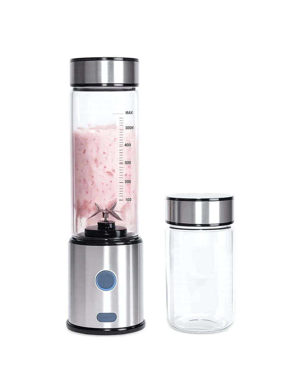 Taşınabilir Cam Blender 450 ml 350 ml Çift Hazneli Smoothie Blender