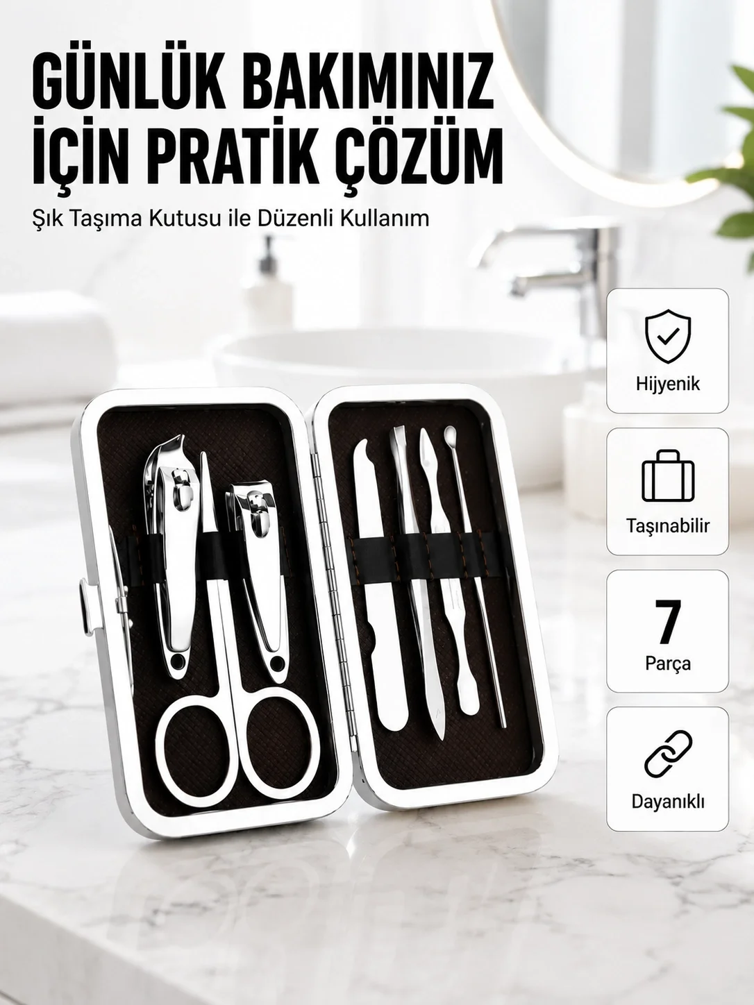 Taşınabilir Çantalı Çok Fonksiyonlu Bakım Seti