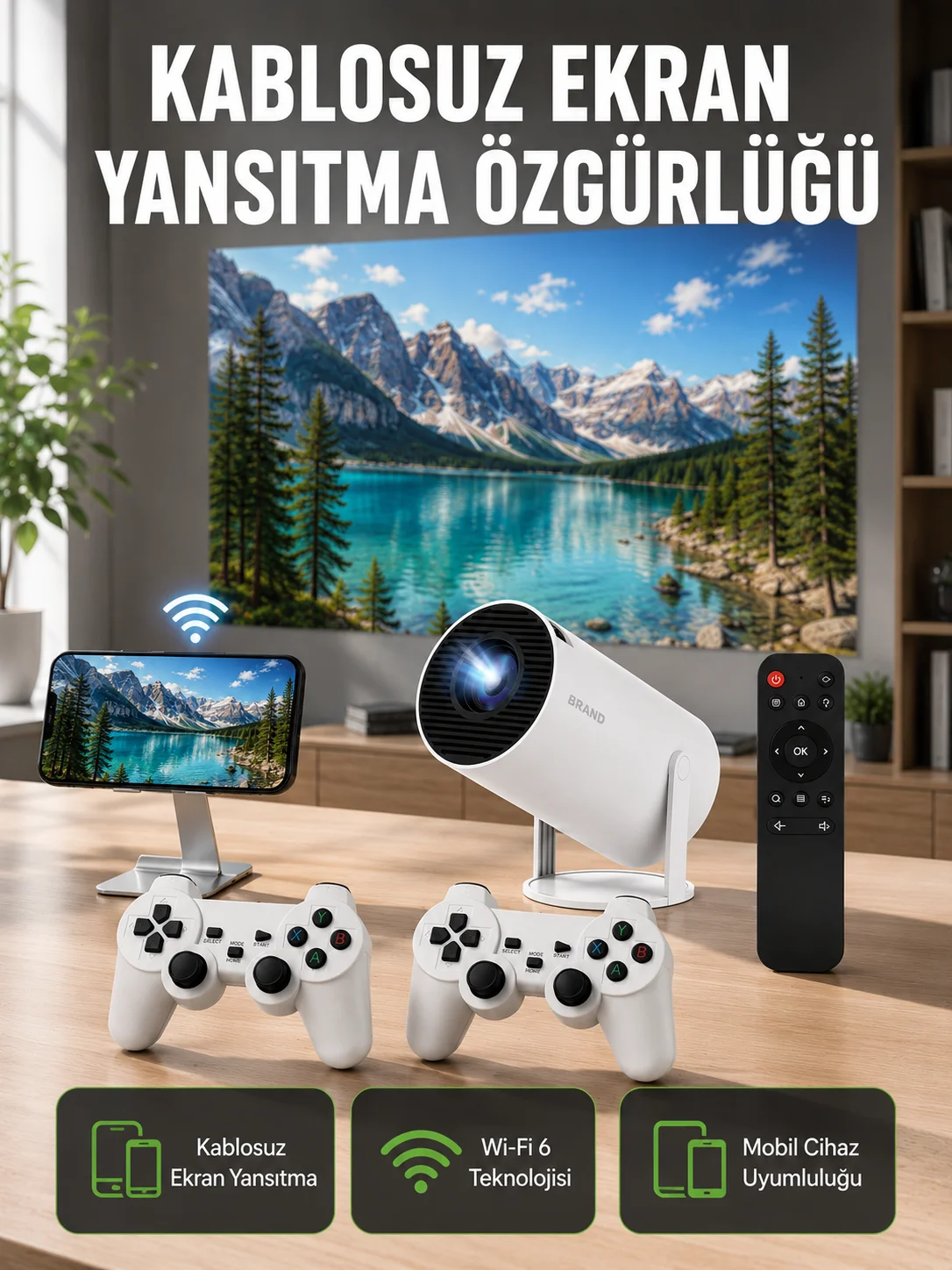 Taşınabilir Çok Fonksiyonlu Projeksiyon – Oyun, Sunum, Netflix ve Eğitim İçin Yeni Nesil Taşınabilir Çok Fonksiyonlu Projeksiyon – Oyun, Sunum, Netflix ve Eğitim İçin Yeni Nesil