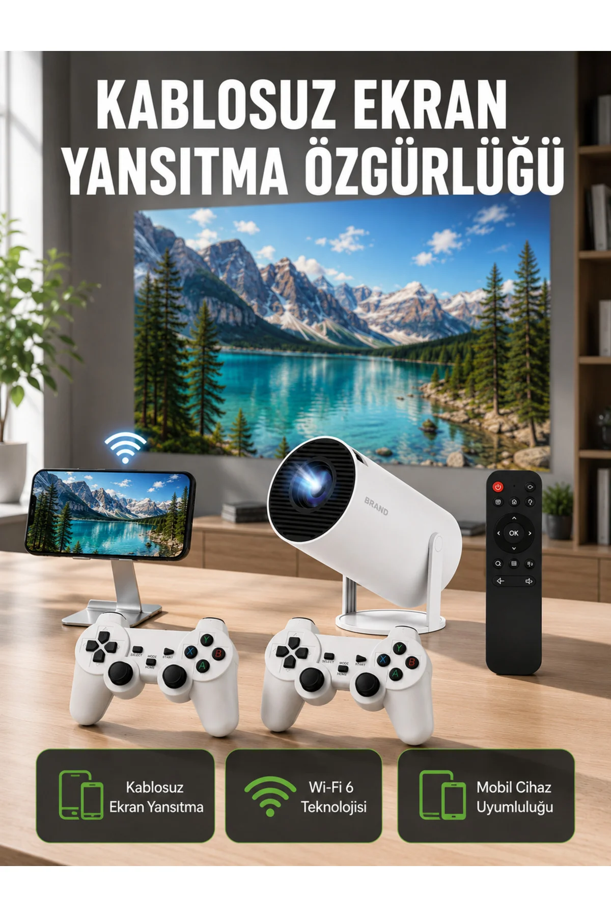 Taşınabilir Çok Fonksiyonlu Projeksiyon – Oyun, Sunum, Netflix Ve Eğitim İçin Yeni Nesil Taşınabilir Çok Fonksiyonlu Projeksiyon – Oyun, Sunum, Netflix Ve Eğitim İçin Yeni Nesil