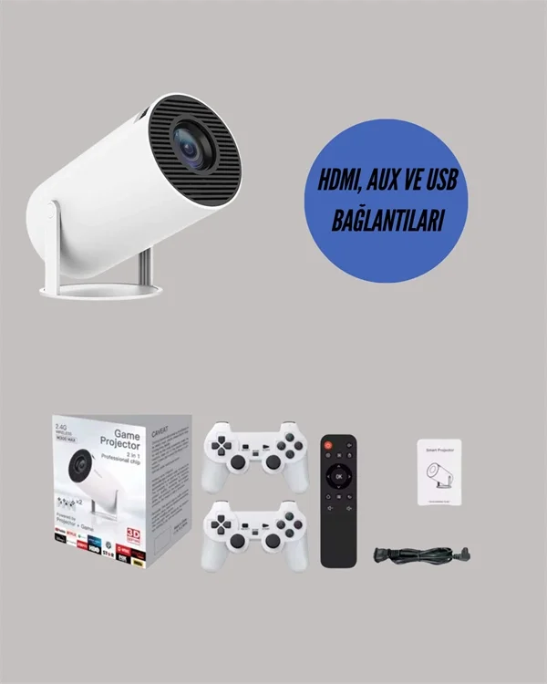 Taşınabilir Çok Fonksiyonlu Projeksiyon – Oyun, Sunum, Netflix ve Eğitim İçin Yeni Nesil