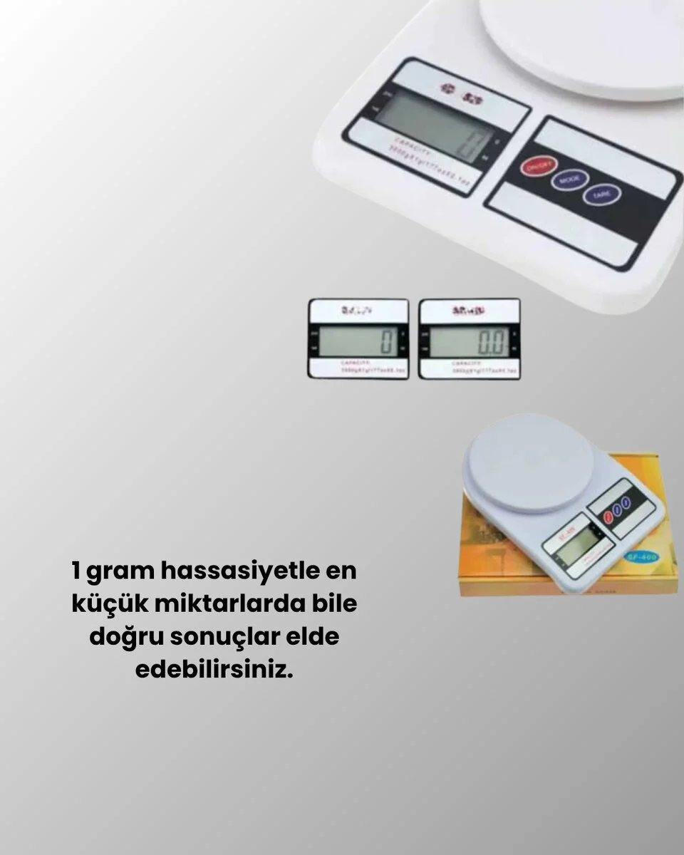 Taşınabilir Dijital Terazi - 10kg Hassasiyetli Mutfak Terazisi
