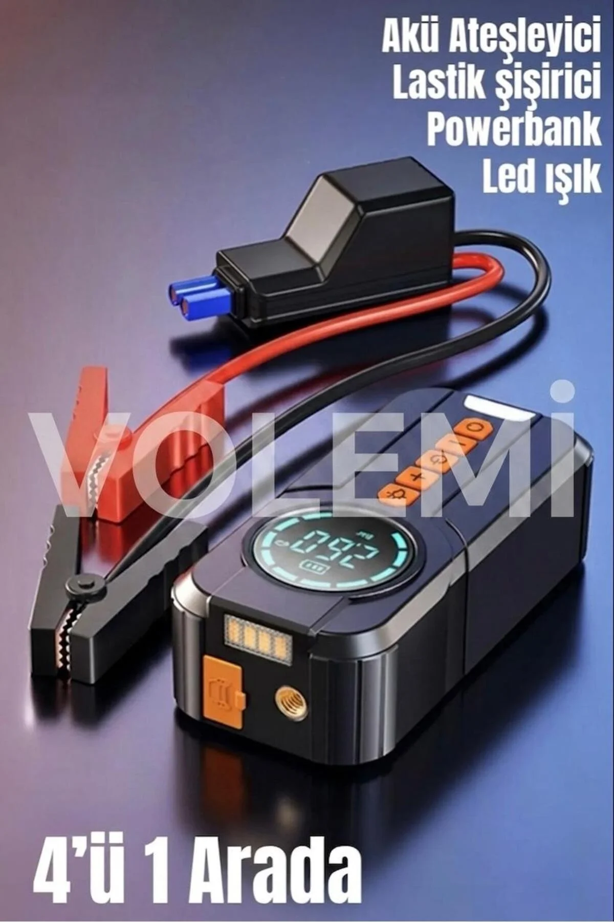 Taşınabilir Dijital Hava Kompresörü ve Powerbank, Tek Kişilik Kullanım İçin 100 Watt Güç