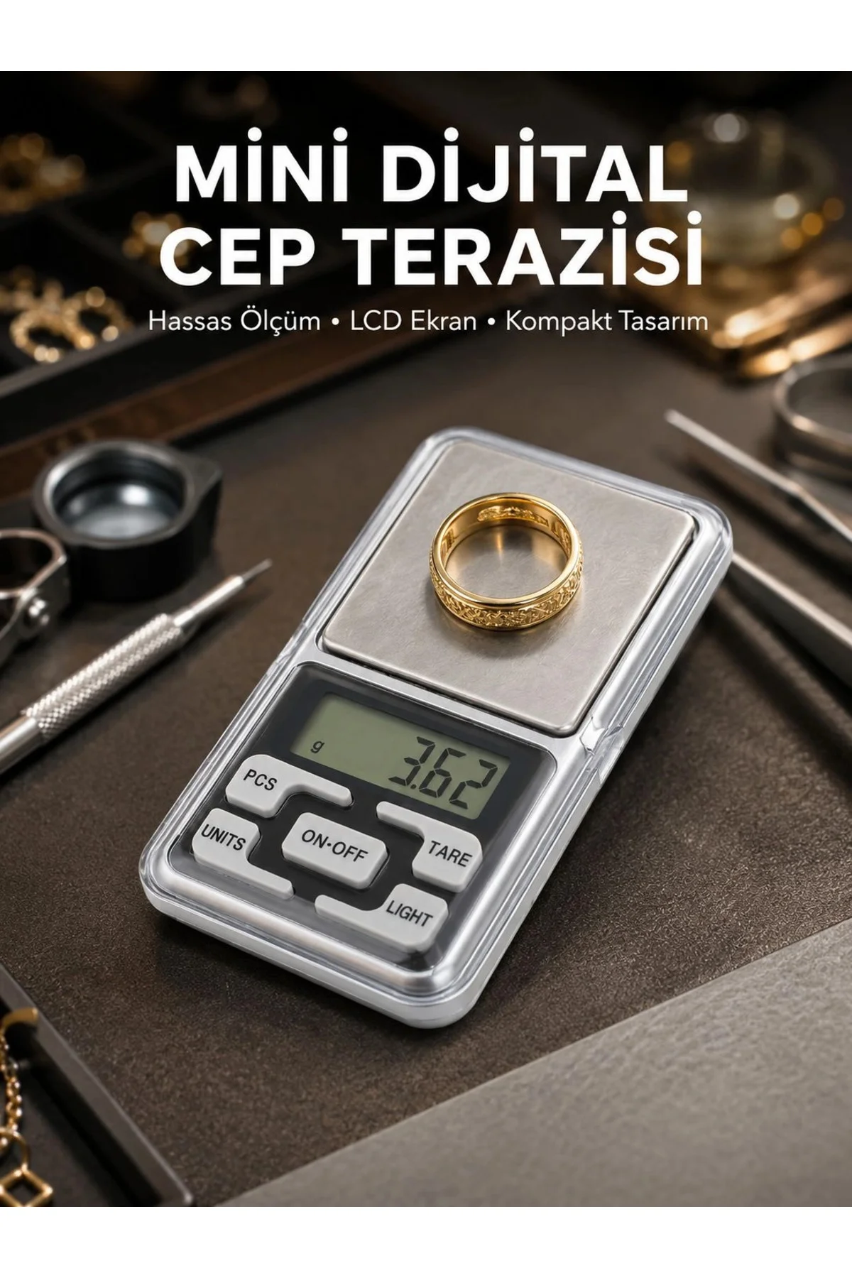 Taşınabilir Dijital Cep Terazisi 5 Ölçüm Birimli Yeni Nesil Taşınabilir Dijital Cep Terazisi 5 Ölçüm Birimli Yeni Nesil - Görsel 6
