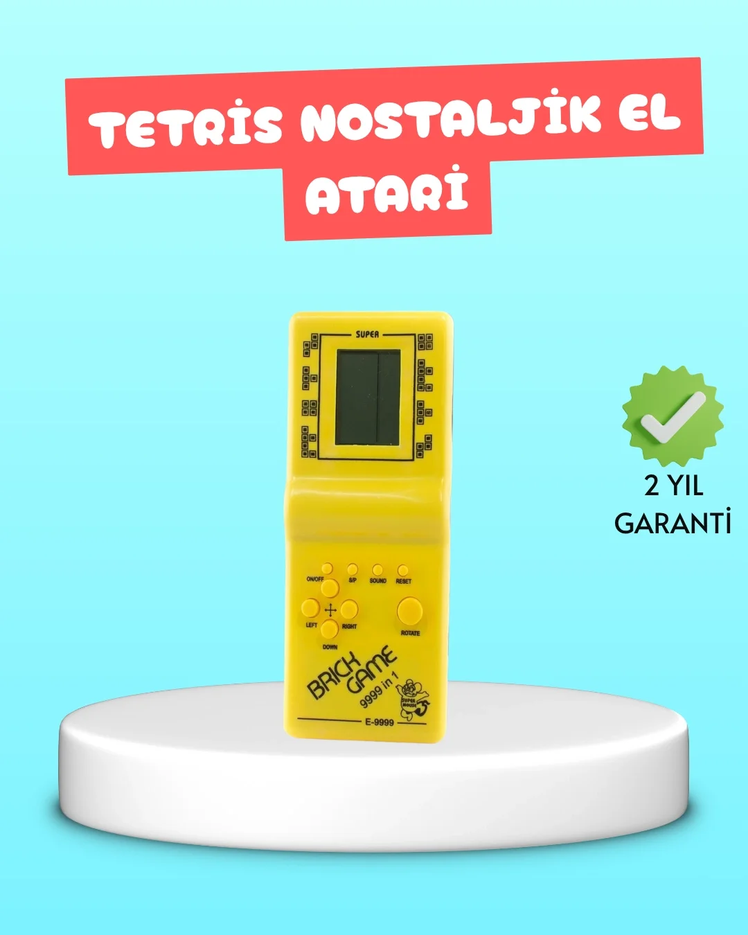 Taşınabilir El Aterisi Gameboy – Klasik Tetris Oyunu, Pil ile Çal