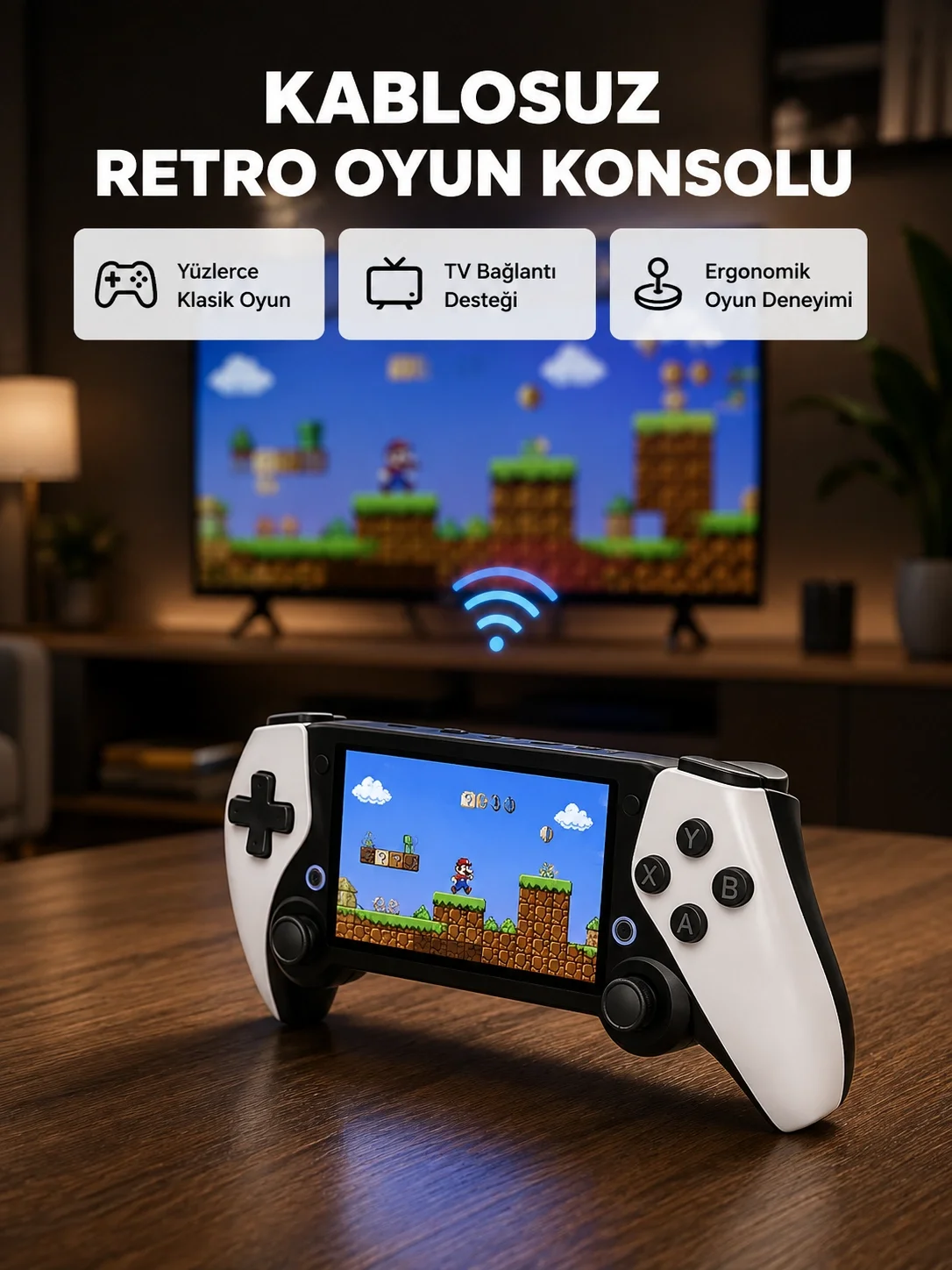 Taşınabilir El Konsolu – 4.3 İnç TFT Ekran, 64 GB Dahili Oyun Hafızalı