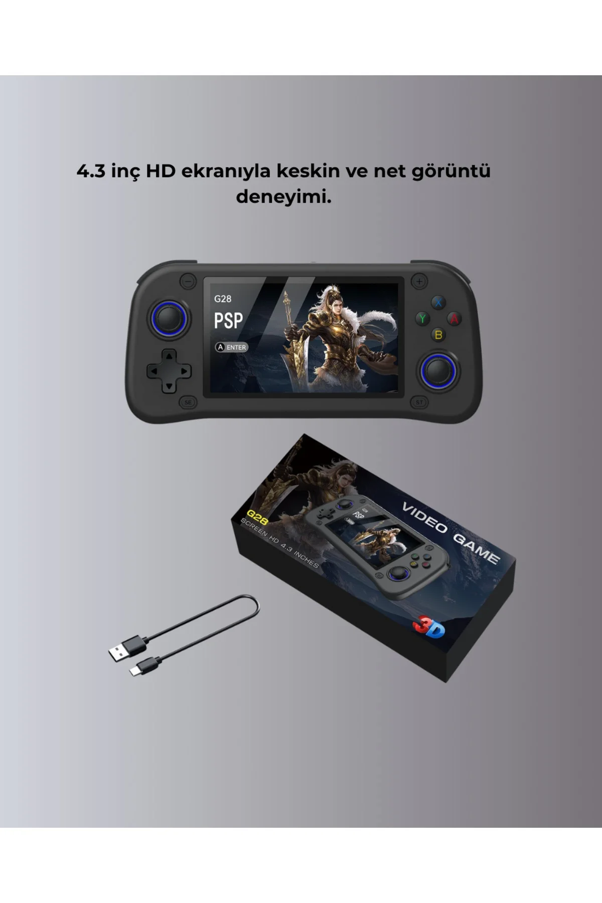 Taşınabilir El Tipi Oyun Konsolu Çoklu Emülatör Destekli 64GB - L