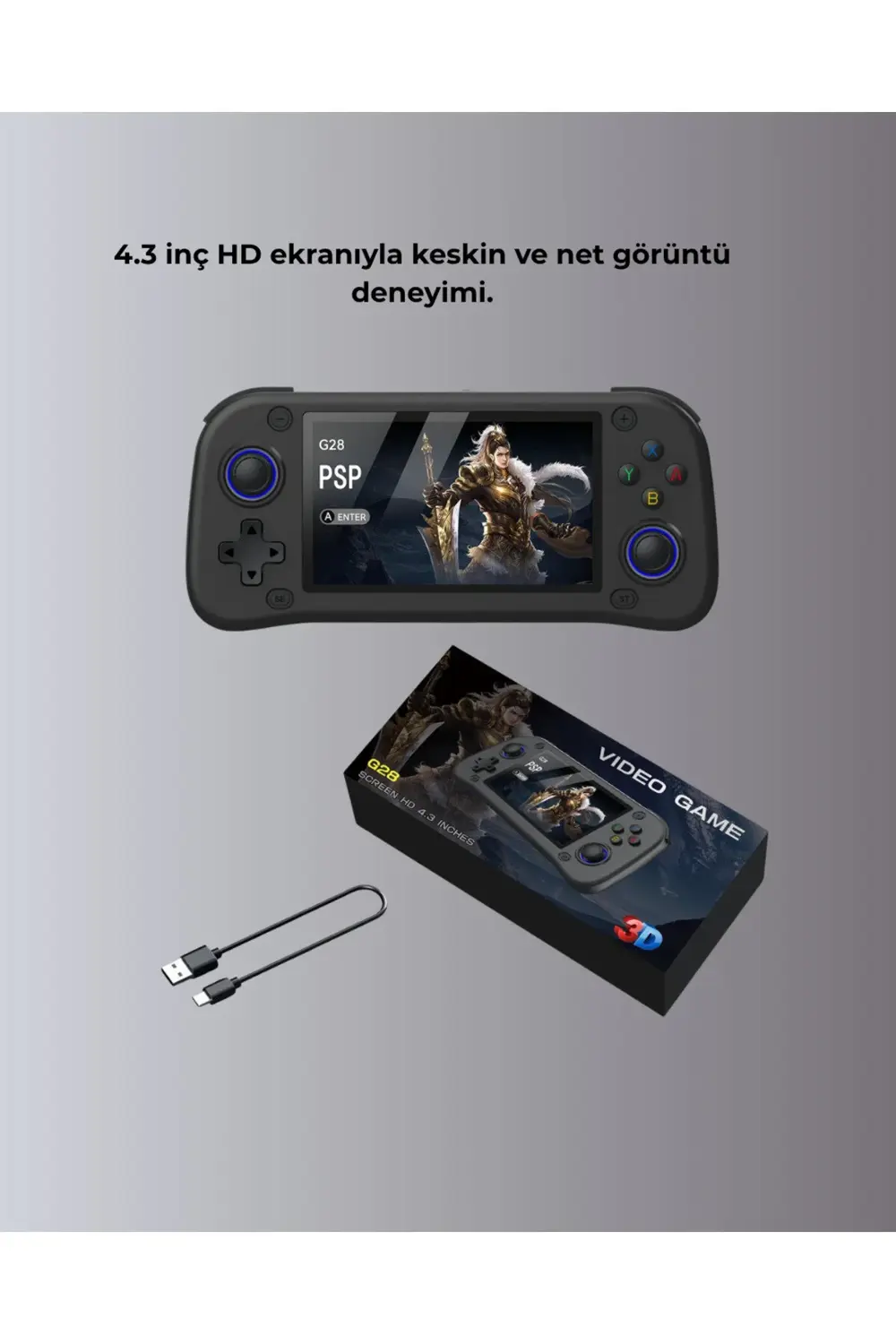 Taşınabilir El Tipi Oyun Konsolu Çoklu Emülatör Destekli 64GB