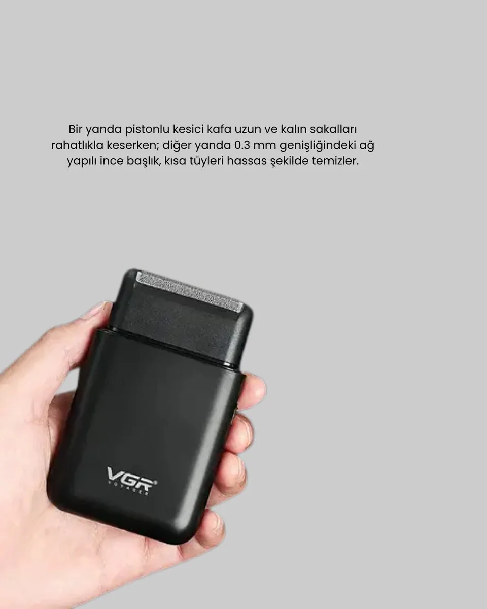 Taşınabilir Elektrikli Tıraş Makinesi USB Şarjlı 5W Motor ve 0.3 mm Hassas Kesim