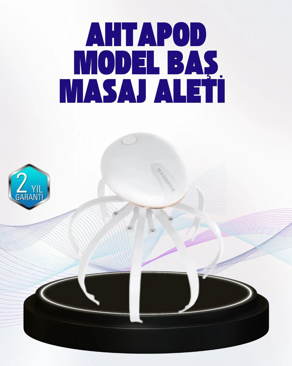 Taşınabilir Elektrikli Kafa Masaj Cihazı - Sessiz Motor ve Ergonomik Tasarım ile Stres Giderici Çözüm