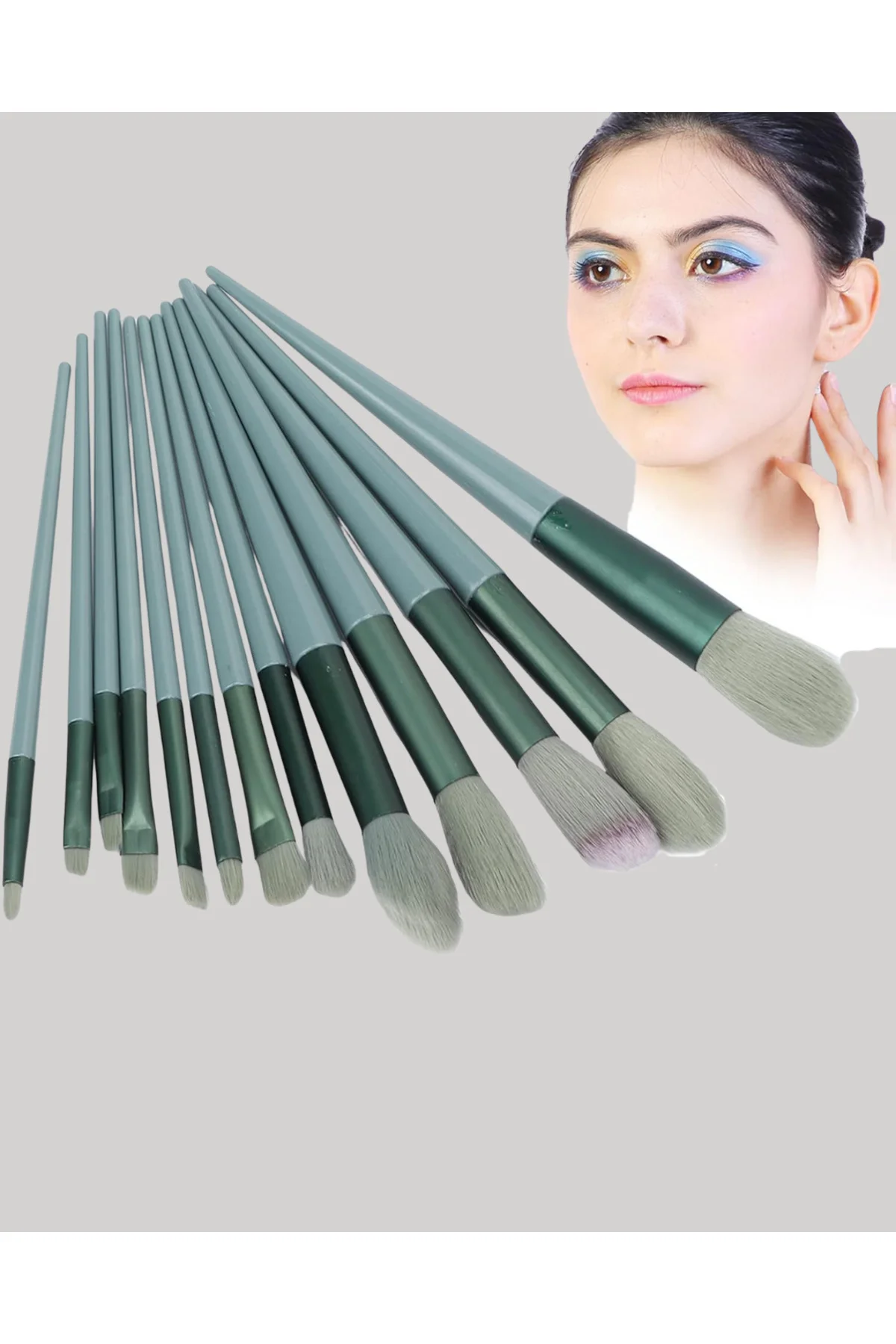 Taşınabilir Ergonomik Yapılı 13 Adet Fiber Kıllı Yüz ve Göz Makya